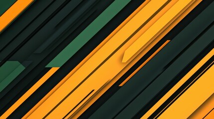 Sticker - Vibrant abstract background blending green, yellow, black, and orange stripes in a modern vector style.