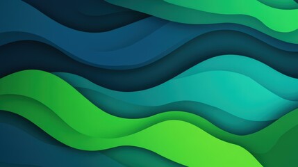 Wall Mural - Explore a vibrant gradient wave background combining green and blue hues, perfect for web, print, and surface design.