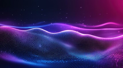 Wall Mural - dive into a vibrant world of glowing particles and liquid dots, showcasing modern tech and abstract 