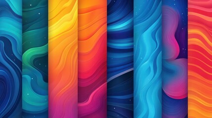 Poster - Vibrant gradient patterns create a stunning backdrop perfect for book covers, combining modern design with playful textures.