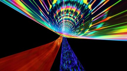 Sticker - Colorful Data Streams Converging in Abstract Digital Motion