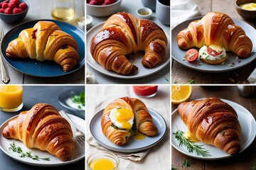 Canvas Print - Irresistible Savory Croissants for a Flavorful and Delicious Breakfast Experience