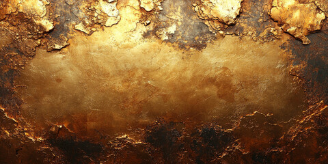 Close-up texture of a metallic surface with a golden sheen and a textured, worn surface.