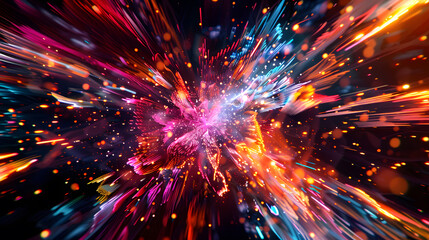 Wall Mural - A colorful explosion of light and fire.