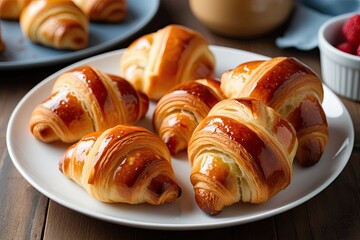 Wall Mural - Irresistible Mini Croissants Flaky Treats for a Delicious Breakfast Snack