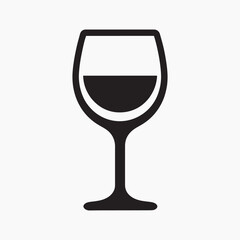 Poster - Elegant wine glass icon silhouette