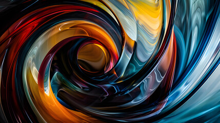Canvas Print - A swirling blue and orange vortex of smoke