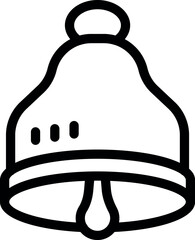 Poster - Simple black and white notification bell icon is ringing, symbolizing a new message or alert