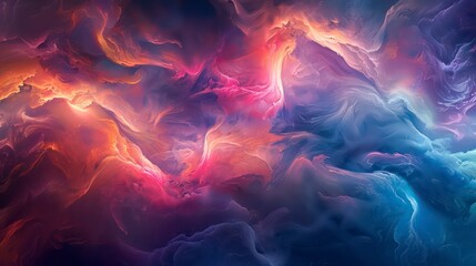 A flowing wave of abstract light in motion highlights vibrant colors against a dark background, creating a dynamic and visually captivating design.