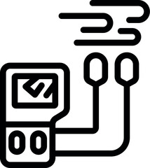 Poster - This bold line icon depicts a tonometer measuring blood pressure, a crucial indicator of hypertension risk