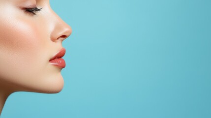 Wall Mural - a close-up of a tight jawline illustrating the stress from chronic pain