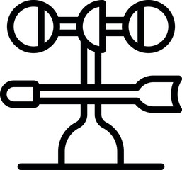 Poster - Simple line vector icon representing a weather vane, an instrument used to indicate wind direction
