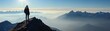 Embracing New Horizons: Person Contemplating Challenges from Mountain Summit