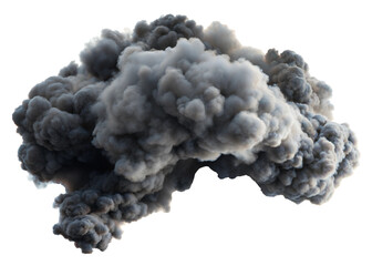 Abstract black and gray smoke gray cloud cut out. Isolated on Transparent background. Copy space.