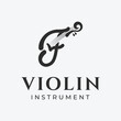 © Nurohmansidiq - violin instrument logo design, musical logo illustration design.
