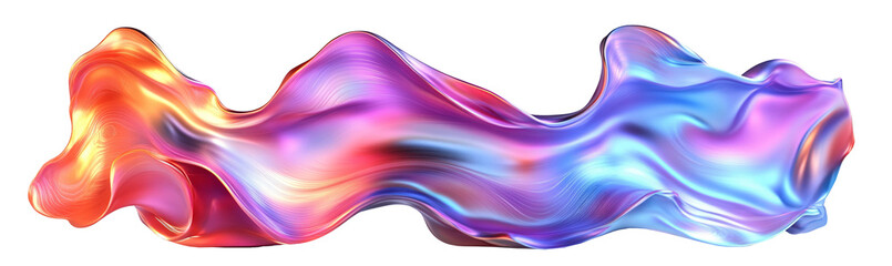 Wall Mural - colorful digital wave form abstract cut out on white and transparent background