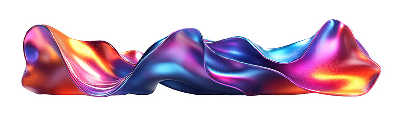Wall Mural - colorful digital wave form abstract cut out on white and transparent background