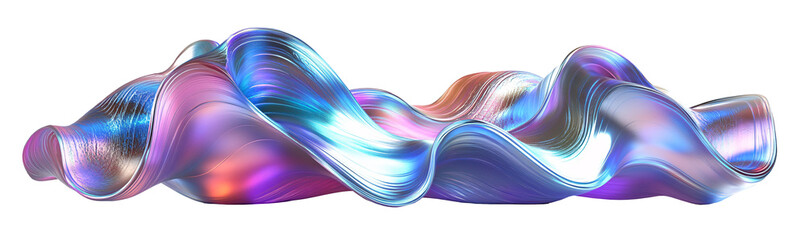 Wall Mural - colorful digital wave form abstract cut out on white and transparent background