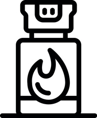 Poster - Pocket lighter with burning flame showing power icon showing concept of fire starter