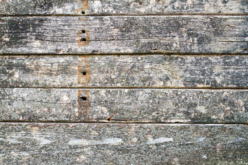 Old weathered wooden planks. The texture of blackened wood. Horizontal texture.