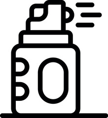 Poster - Line icon of a self defense pepper spray releasing gas for protection