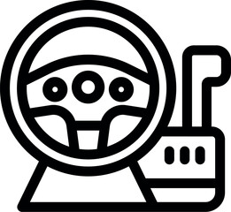 Poster - Gaming steering wheel with gear stick for better control and more realistic experience while playing racing games