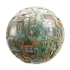 Wall Mural - Intricate Mechanical Sphere with Complex Design.