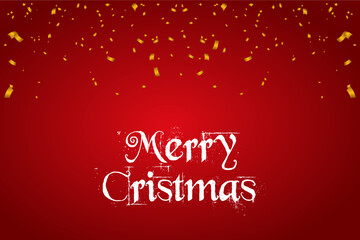 Wall Mural - christmas confetti snowflake with red background vector free