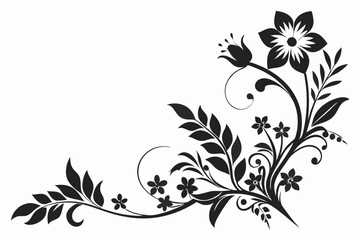 Canvas Print - vector graphic of fotograami flower black and white 