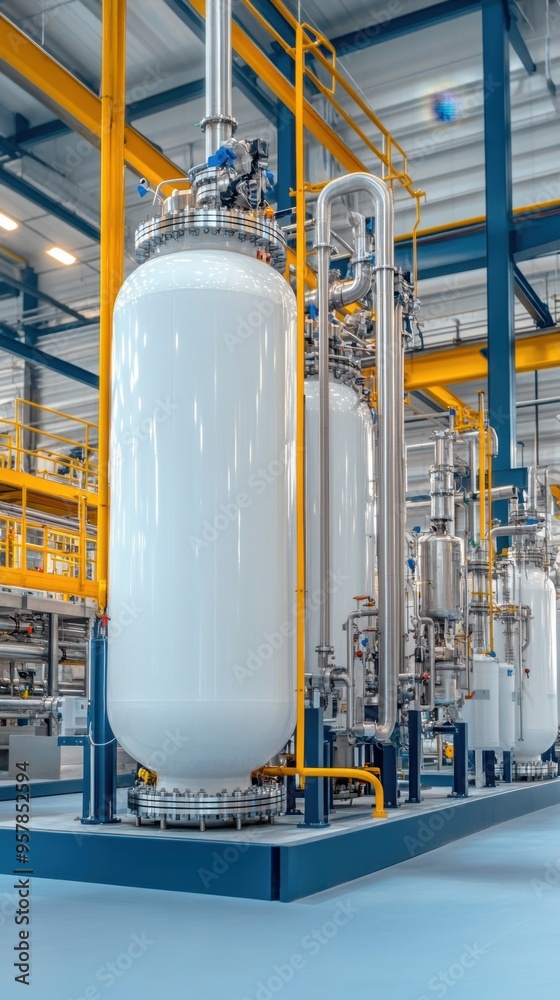 Industrial storage tank in a modern facility, showcasing advanced ...