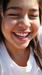 Wall Mural - Close-up of a Woman's Bright Smile