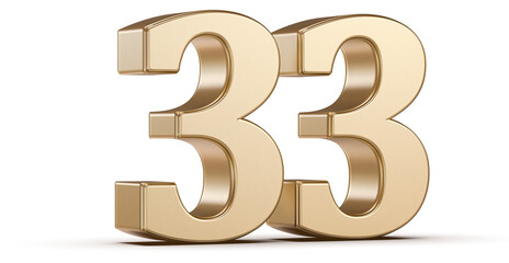 Gold 3D Number 33