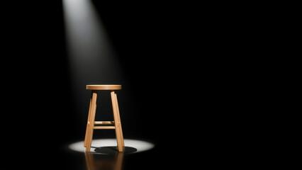 Sticker - Spotlight on a Wooden Stool