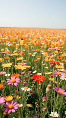 Wall Mural - field of colorful flowers