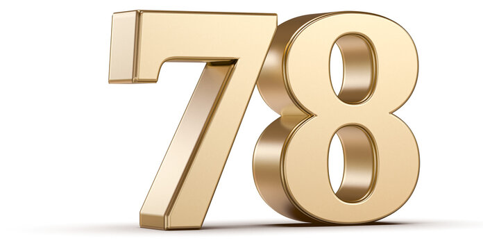 Gold 3D Number 78