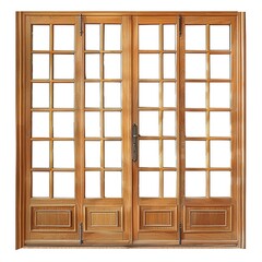 Sticker - A wooden French door with multiple glass panels