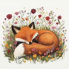 Wall Mural - Fox in Bloom