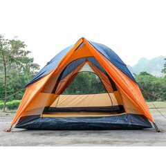 Canvas Print - A Tent Resting on the Ground.