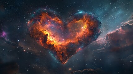 Wall Mural - a heart made of stars, nebula, cosmic, dreamy 