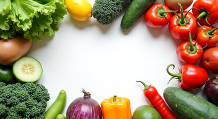 Canvas Print - vegetables on a white background