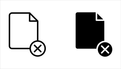 File error icon set. no data available icon on white background