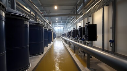 Wall Mural - A water treatment plant with redundant systems in place to mitigate risks of contamination.