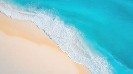 beautiful blue sea sore, top view of sea with blue water and clean sand  