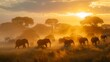 © Alex Bur - Herd of african elephants on a safari trip