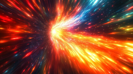 Psychedelic Space with Explosive Colors and Radial Blur