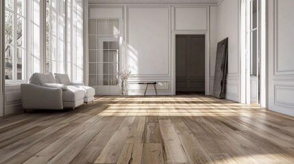 Wall Mural - Classic style house floor with wooden planks