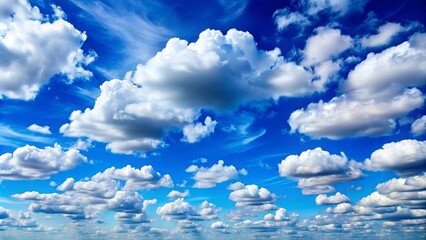 Poster - Image of scattered clouds in a clear blue sky