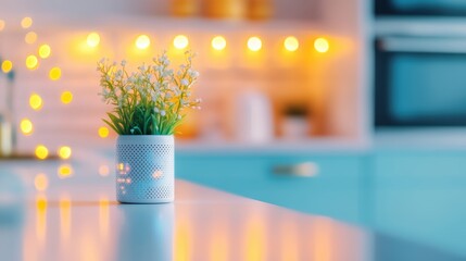 Canvas Print - A close up shot of a smart sensor attached to an appliance, collecting data and optimizing performance, demonstrating the power of the Internet of Things.