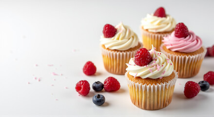 Canvas Print - cupcake with berries