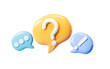 © 婷婷 季 - Cartoon question mark and exclamation point, chat mark, 3d rendering.